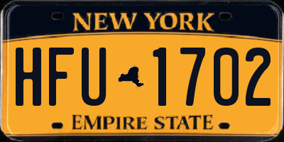 NY license plate HFU1702