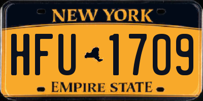 NY license plate HFU1709