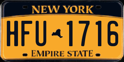 NY license plate HFU1716