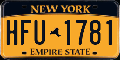 NY license plate HFU1781