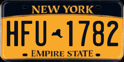 NY license plate HFU1782