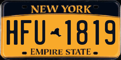 NY license plate HFU1819