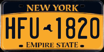 NY license plate HFU1820