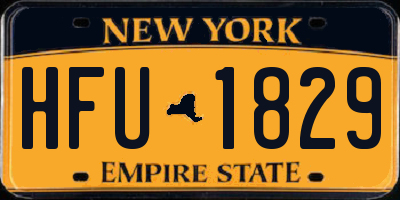 NY license plate HFU1829