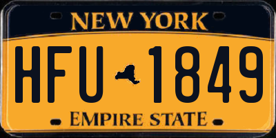 NY license plate HFU1849