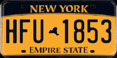 NY license plate HFU1853