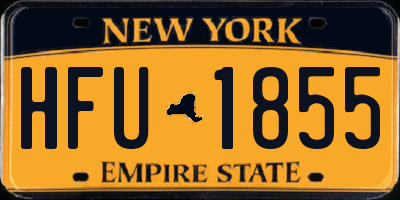NY license plate HFU1855