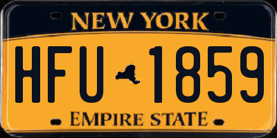 NY license plate HFU1859