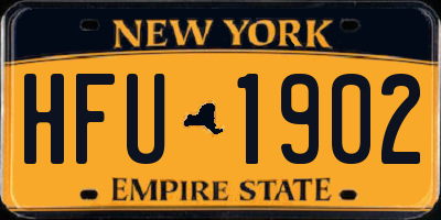 NY license plate HFU1902