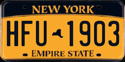 NY license plate HFU1903