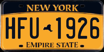 NY license plate HFU1926