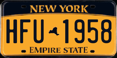 NY license plate HFU1958