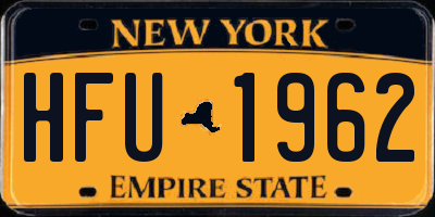 NY license plate HFU1962
