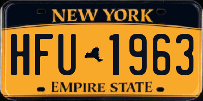 NY license plate HFU1963