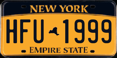 NY license plate HFU1999