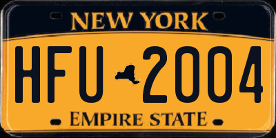 NY license plate HFU2004