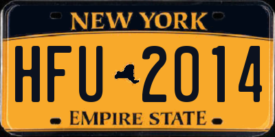 NY license plate HFU2014