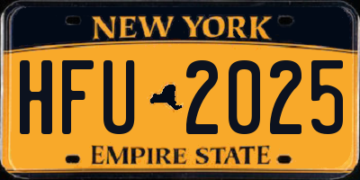 NY license plate HFU2025