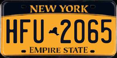 NY license plate HFU2065