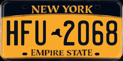 NY license plate HFU2068