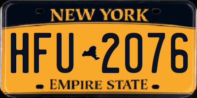 NY license plate HFU2076