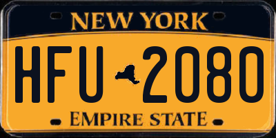 NY license plate HFU2080