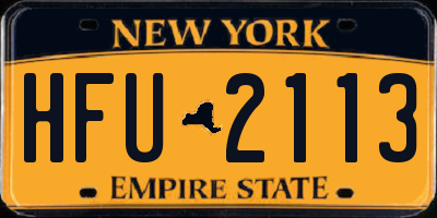 NY license plate HFU2113