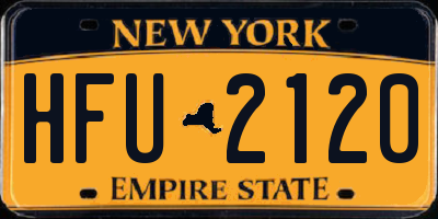 NY license plate HFU2120