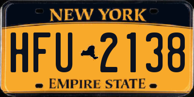 NY license plate HFU2138