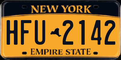 NY license plate HFU2142