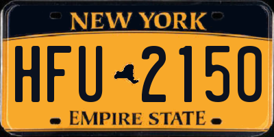 NY license plate HFU2150