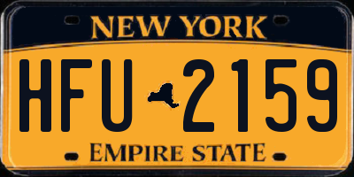 NY license plate HFU2159