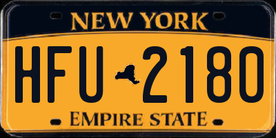 NY license plate HFU2180