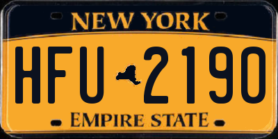 NY license plate HFU2190