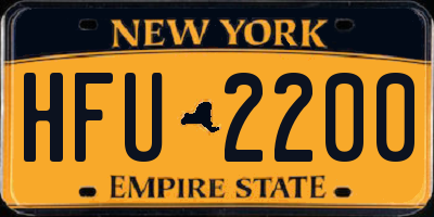 NY license plate HFU2200