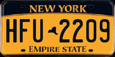 NY license plate HFU2209