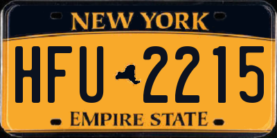 NY license plate HFU2215
