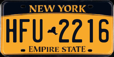 NY license plate HFU2216