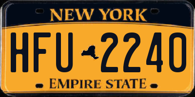 NY license plate HFU2240