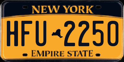 NY license plate HFU2250