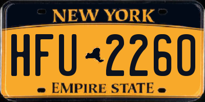 NY license plate HFU2260