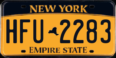 NY license plate HFU2283
