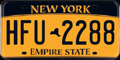 NY license plate HFU2288