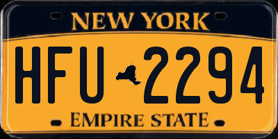 NY license plate HFU2294