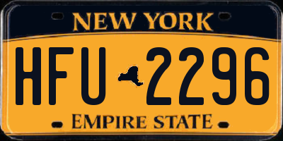 NY license plate HFU2296