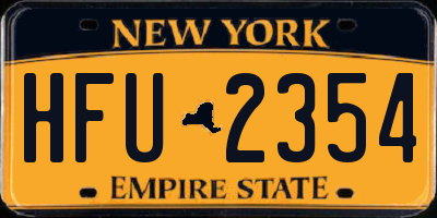 NY license plate HFU2354