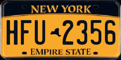NY license plate HFU2356