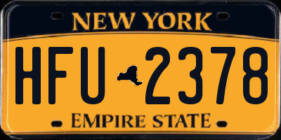 NY license plate HFU2378