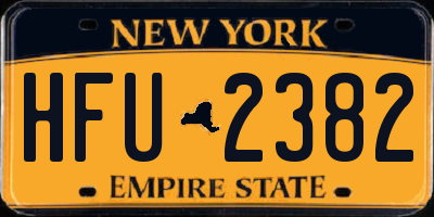 NY license plate HFU2382