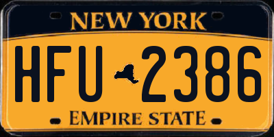 NY license plate HFU2386